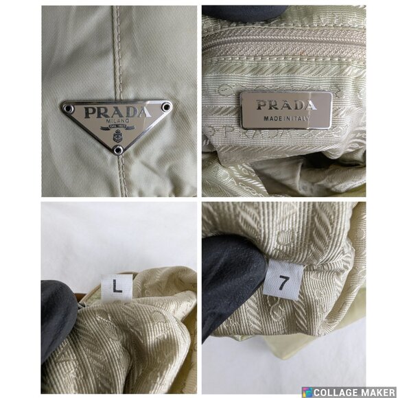 Authentic PRADA Tessuto Nylon Shoulder Bag Light Beige Cream Made in Italy - Picture 4 of 12